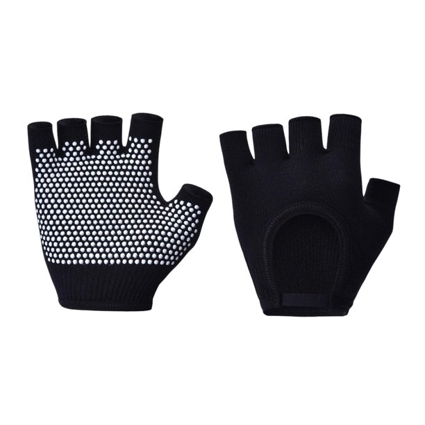 Guantes de entrenamiento de medio , guantes de para mujer para levantamiento de pesas, gimnasio, ciclismo y fitness. Negro
