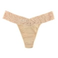 thumbnail image 3 of Hanky Panky Original Rise Cotton Thong with Lace (891801),Chai, 3 of 6