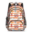 thumbnail image 2 of Fireman and Hose Orange Pattern Cute School Backpack Bag with Padded Back and Adjustable Shoulder Straps 16.9 X 12.6 X 5.9 Inches, 2 of 5