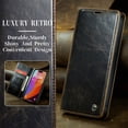 thumbnail image 5 of SaniMore for iPhone 15 Pro (6.1" 2023) Case, PU Leather Auto-magnet Full Protection Flip Kickstand Card & Cash Slots, Retro Shockproof Anti-fall Wallet Business Shell, Brown, 5 of 9