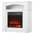 thumbnail image 2 of 33 inch Freestanding Electric Fireplace Stove, 1500W 5120 BTU Heater with Remote, Adjustable Flame & Timer, Overheat Protection, White Mantel for Living Room, Bedroom, 2 of 11