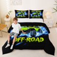 thumbnail image 2 of Castle Fairy Neon Off-Road Truck Full Size Comforter Sets 3 Pieces for Kids, Lightning Water Design Bedding Sets for Bedroom, Green Blue,Black Reversible, 2 of 6
