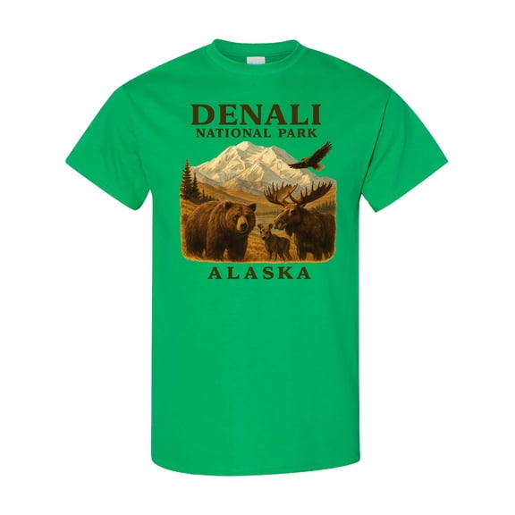 Inktastic Denali National Park Alaska Wildlife Scene T-Shirt