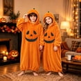 thumbnail image 3 of WOYY Girls Halloween Pumpkin Sleepwear Onesie Cozy Flannel Hooded Jumpsuit Pajama Romper, Sizes 5-15, 3 of 5