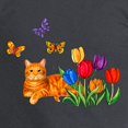 thumbnail image 3 of CafePress - Orange Cat In Tulips Long Sleeve T Shirt - Long Sleeve Dark T-Shirt, 3 of 4