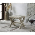 thumbnail image 3 of Best Master Furniture Linen Blend Accent Bench With Champagne Nail Heads, Natural, 3 of 3