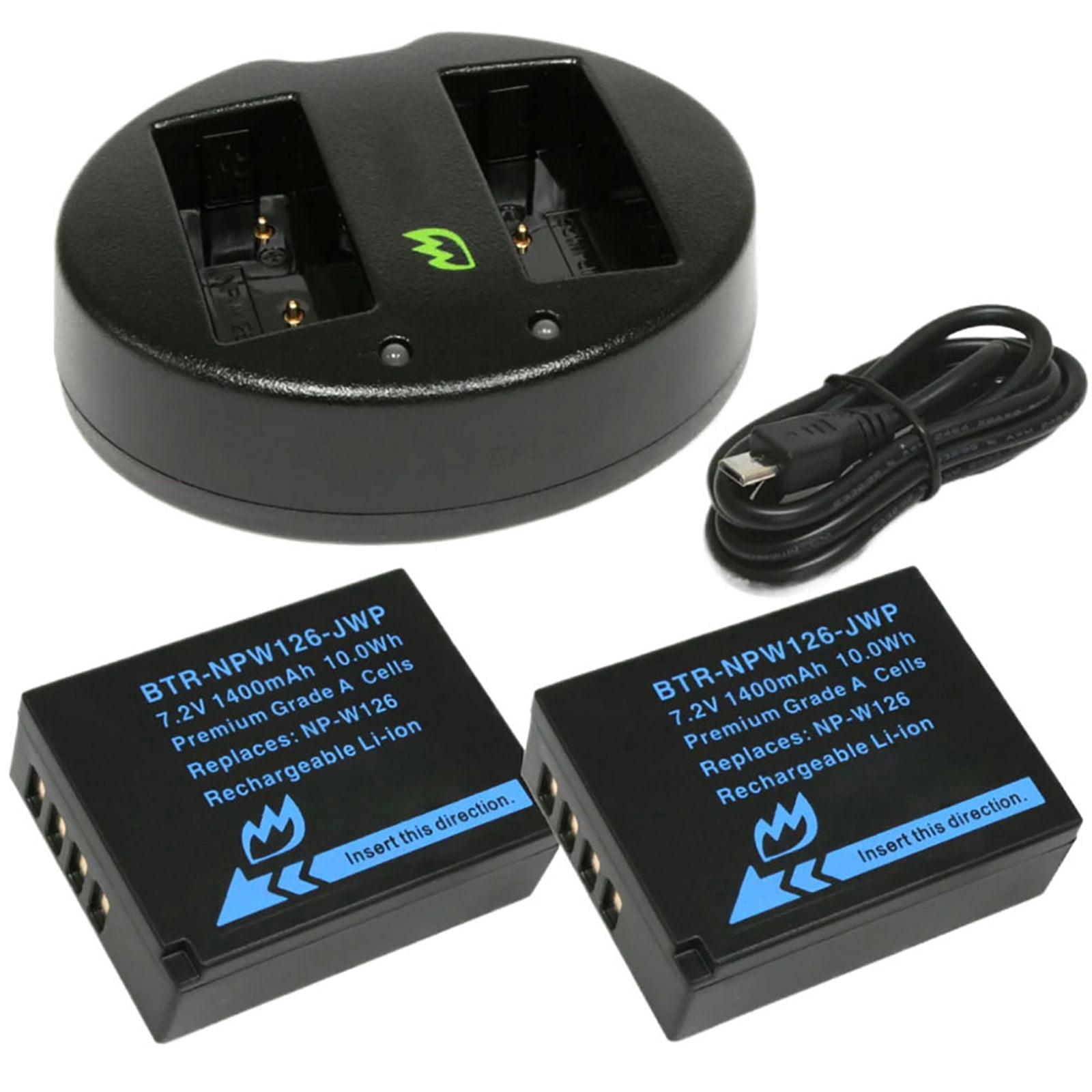FUJIFILM X100VI ブラック ストロボ　予備バッテリー Replacement for Fujifilm X100VI Battery (2-Pack, 1400mAh) and Dual