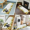 thumbnail image 6 of Runner Rugs 2x6 Ft, Farmhouse Cow Non Slip Area Rugs for Kitchen Bedroom Entryway, Pastoral Sunflower Botanical Gray Plaid Washable Carpet Runner Rug Floor Mats for Bedroom Home Decor, 6 of 9