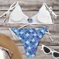 thumbnail image 5 of Swimsuits Women Trendy 3D Digital Print Three-Point Separates Bikinis Blue Womens Bathing Suits XXL, 5 of 5