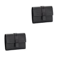thumbnail image 2 of Sonducket Monedero de cuero para mujer, tríptico Rectangular, elegante tarjetero de Color sólido, compartimento para efectivo, carpeta de Negro 2piezas, 2 of 6