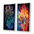 thumbnail image 3 of Designart "Chandelier Majestic Glow painting" Chandelier Framed Wall Art Set Of 2 - Multi-Color Fashion Frame Gallery Set For Office Decor, 3 of 7
