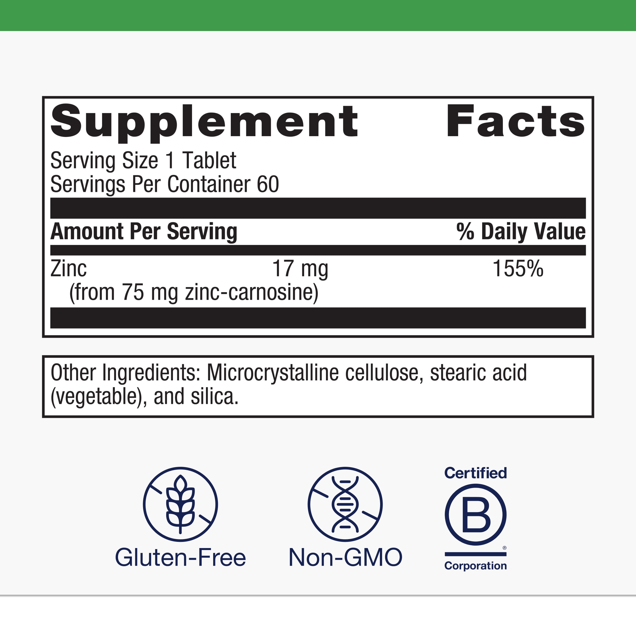Metagenics Zinc Carnosine Complex High Potency Zinc Carnosine Supplement to Help Relieve Minor Stomach Discomfort - 60 Tablets