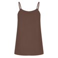 thumbnail image 5 of MIXUE Tank Top for Women Summer Solid Color Ice Silk Backless Loose Suspender Camisole Vest Holiday Wear,Brown,XXL, 5 of 5