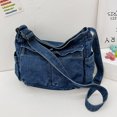 thumbnail image 5 of Yucurem Women Fashion Shoulder Bag Adjustable Strap Denim Retro Sling Bag (Dark Blue) Fashion shoulder bag (Dark Blue), 5 of 10