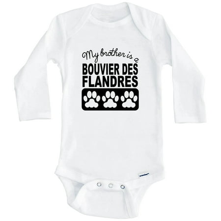 

My Brother Is A Bouvier des Flandres One Piece Baby Bodysuit One Piece Baby Bodysuit (Long Sleeve) 6-9 Months White