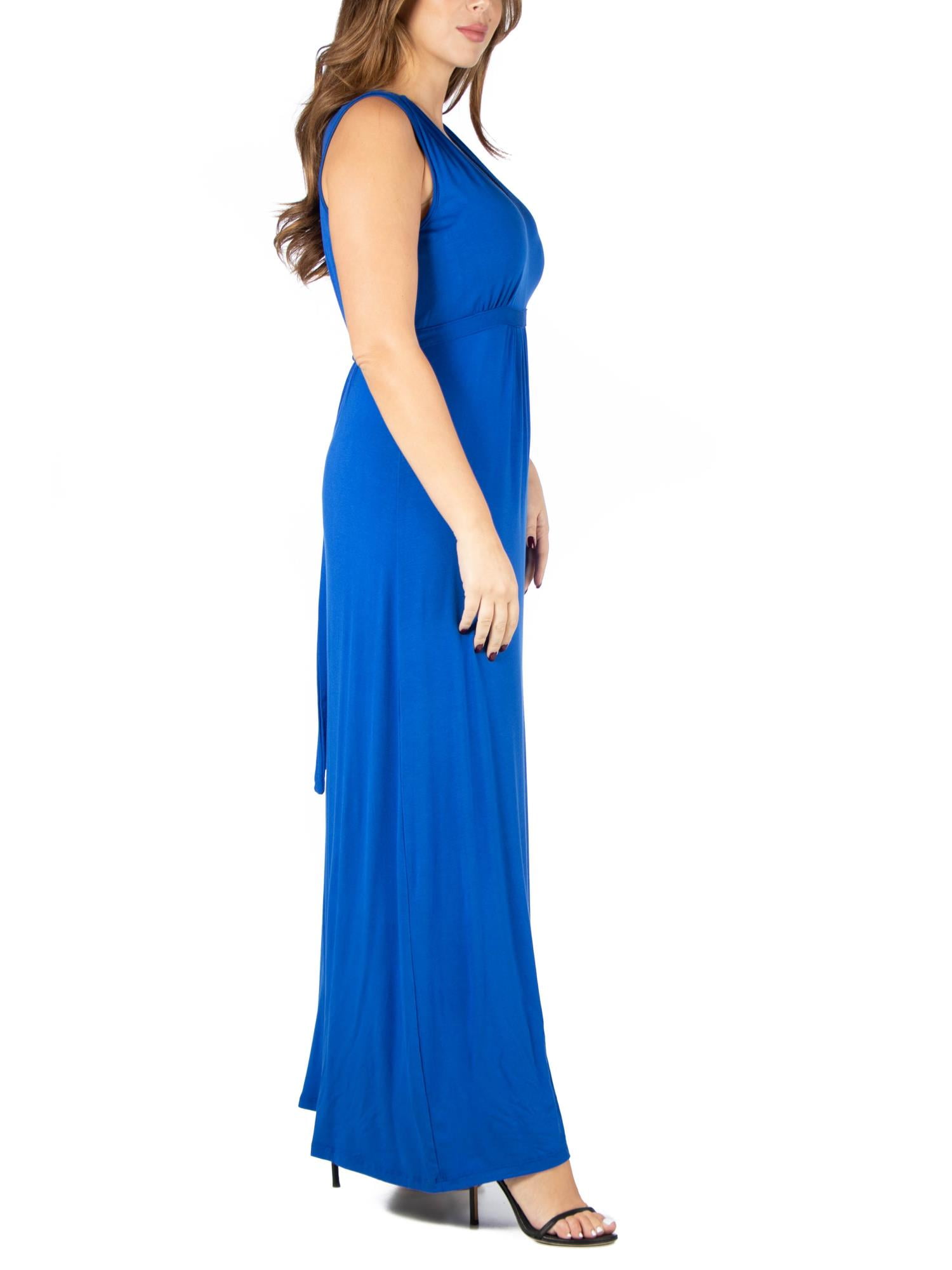 24/7 Comfort Apparel Women's Plus Size Sleeveless Empire Waist Maxi Dress