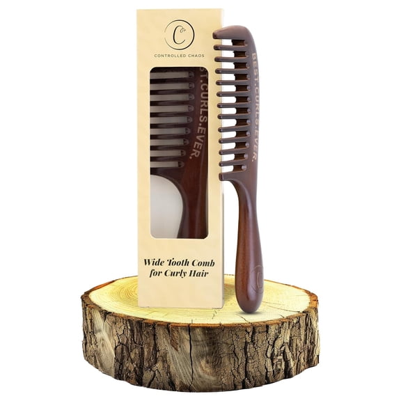 Controlled Chaos Peachwood Anti Static Detangling Comb for Curly Hair Scalp Massaging Comb for Men, Women & Kids