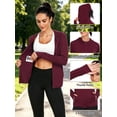 thumbnail image 4 of NELEUS Womens UPF 50+ Hooded Athletic Jackets High Collar Full Zipper with Thumb Holes Ponytail Hole and Pockets,Wine Red,US Size L, 4 of 11