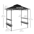 thumbnail image 3 of Outsunny Pavillon de Gril 8 Pieds x 5 Pieds, Pavillon de BBQ Extérieur à 2 Niveaux, Gris Foncé, 3 of 10