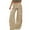 Khaki, variant on Kmdttou Cargo Pants Women Stretchy Flared Pants New Fashionable And Casual Versatile Pockets Flared Workwear Pants Long Pants S-3XL