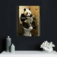 thumbnail image 5 of Nawypu  Bathroom Wall Art Cute Panda Sitting on Toilet Reading Newspaper Canvas Prints Funny Animals Bathroom Pictures Wall Decor Framed, 5 of 5