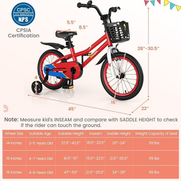ちびバイ JOYSTAR 16 Inch Kids Beach Cruiser Bike with Training Wheels