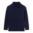 thumbnail image 2 of LittleSpring Toddler Boys Mock Neck Fleece Pullover, Long Sleeve, Navy Blue, Size 4T, 2 of 6