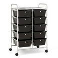 thumbnail image 1 of Costway 10-Drawer Storage Cart Utility Rolling Trolley Kitchen Office Organizer Black, 1 of 10