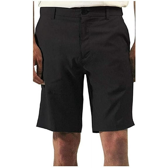 Micros Men's 4-Way Stretch Flat Front Shorts (Black, 30)