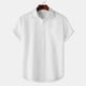 thumbnail image 1 of Playera Elvqul para Hombre Playa Algodón Manga Corta Blanco sin Estampado Solapa Abotonada, 1 of 8