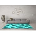 thumbnail image 3 of Ahgly Company Indoor Rectangle Abstract Turquoise Blue Modern Area Rugs, 8' x 12', 3 of 4