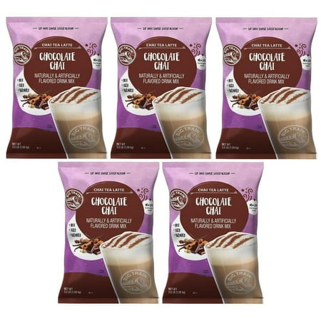 Big Train Chai Tea Latte Mix - 3.5 lb bags - Case of 5 - Single Flavor (Chocolate)