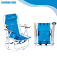 thumbnail image 5 of Tcbosik Folding Beach Chairs Set of 2, Lightweight Camping Chair with 4 Position Adjustable Backrest, Lawn Chair with Cup Holder, Outdoor Chair with Headrest and Armrest for Backyard, Patio, Blue, 5 of 11
