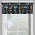 thumbnail image 2 of Ambesonne Diver Valance Pack of 2, Shark Sea Turtle Submarine, 42"X18", Multicolor, 2 of 5