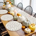 thumbnail image 3 of Fall Round Placemats Set of 4 Pink Rose Floral Place Mats Thanksgiving Woven Placemat Retro Autumn Leaves Circle Braided Table Mat for Kitchen Dining Table Autumn Party Home Decor 15 Inch, 3 of 9