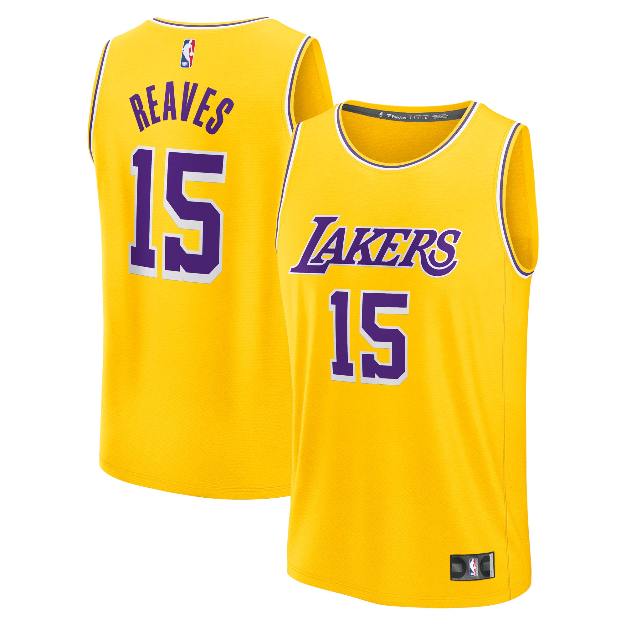 Men's Fanatics Austin Reaves Gold Los Angeles Lakers Fast Break Replica Jersey - Icon Edition