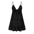 thumbnail image 7 of VKEKIEO Casual Summer Dresses For Women Sun Dress V-Neck Sleeveless Solid Black L, 7 of 7