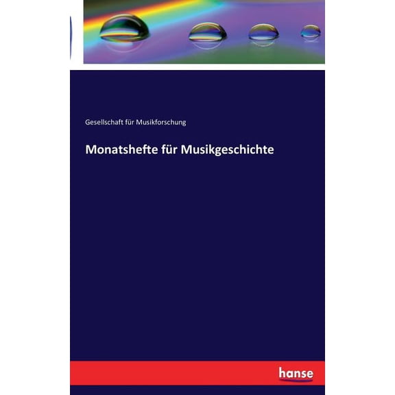 Monatshefte fÃ¼r Musikgeschichte, (Paperback)