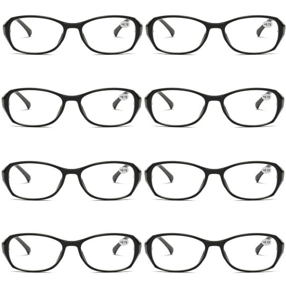 8 Pairs Womens Ladies Blue Light Blocking Reading Glasses Readers for Reading Paper work  0.75
