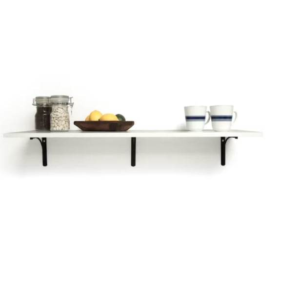 Style Selections 35.8-Inches L x 9.8-Inches D x 0.6-Inches H White MDF Rectangular Shelf board