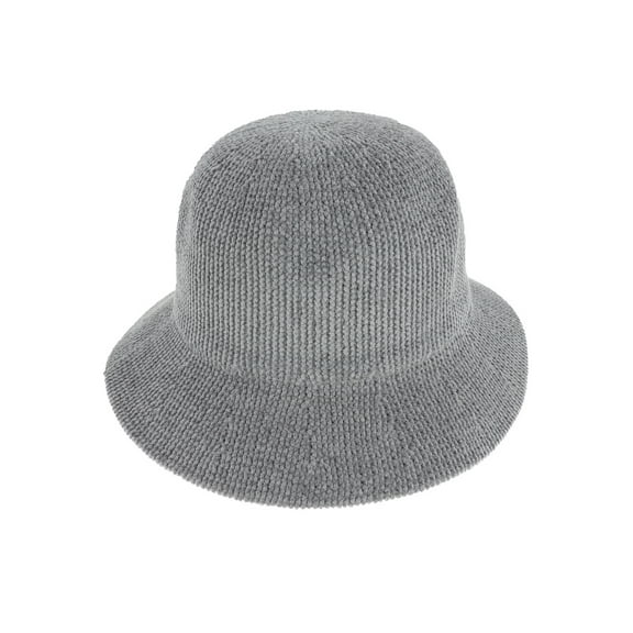 Top Headwear Fashion Wide Brim Corduroy Bucket Hat - Grey