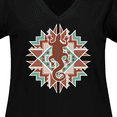 thumbnail image 4 of Inktastic Southwestern Native Pattern Lizard Women's Plus Size V-Neck T-Shirt, 4 of 5