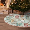 thumbnail image 4 of Salouo Cute Owl Christmas Tree Skirt 30" Farmhouse Christmas Decorations Snowman Xmas Tree Skirt Tree Mat for Holiday Party Decor, 4 of 8