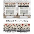 thumbnail image 4 of Spring Red Black Floral Curtain Valance for Windows/Living Room/Kitchen/Bathroom/Café, Short Rod Pocket Tier Curtain Window Treatment Panel Modern Oil Painting Flowers Topper Curtain 42''x18'', 4 of 6