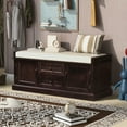 thumbnail image 1 of Homy Casa Banc de Rangement avec 4 Portes et Tablettes Ajustables, Espresso, 1 of 12