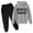 Grey, variant on Big Girls Outfits Letter Print Pullover Hoodie Jogger Pants Set, Sizes 7-8Y