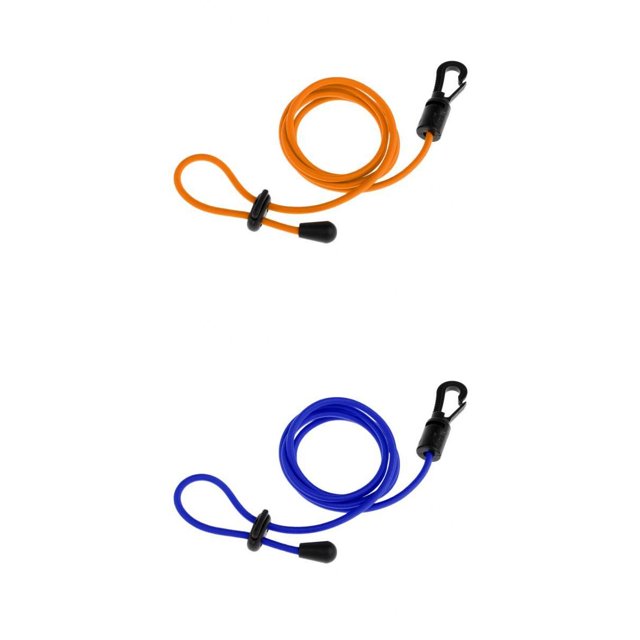 2 Piezas De Seguridad Elástica Kayak Canoa Paddle Leash Caña De Cord - Varies Colors Naranja + Azul Real