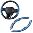 thumbnail image 4 of Steering Cover Car Carbon Fiber Leather Steering Wheel Grip Cover(Blue), 4 of 12