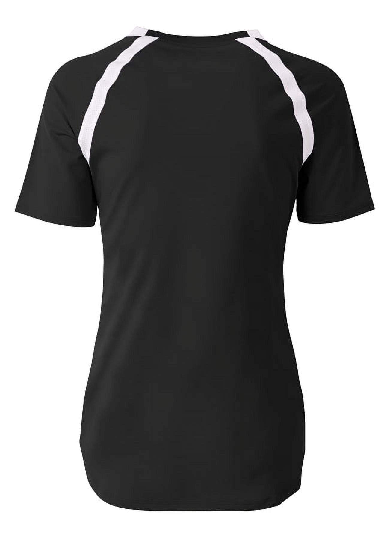 A4 Ace Short Sleeve Volleyball Jersey For Women in Black/White