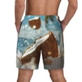 thumbnail image 4 of Uemuo Fresh Coconut Splash Pattern Mens Swim Trunks Quick Dry Board Shorts with Mesh Lining, Stretch Beach Shorts Quick Dry No-Chafing Board Shorts-XX-Large, 4 of 9